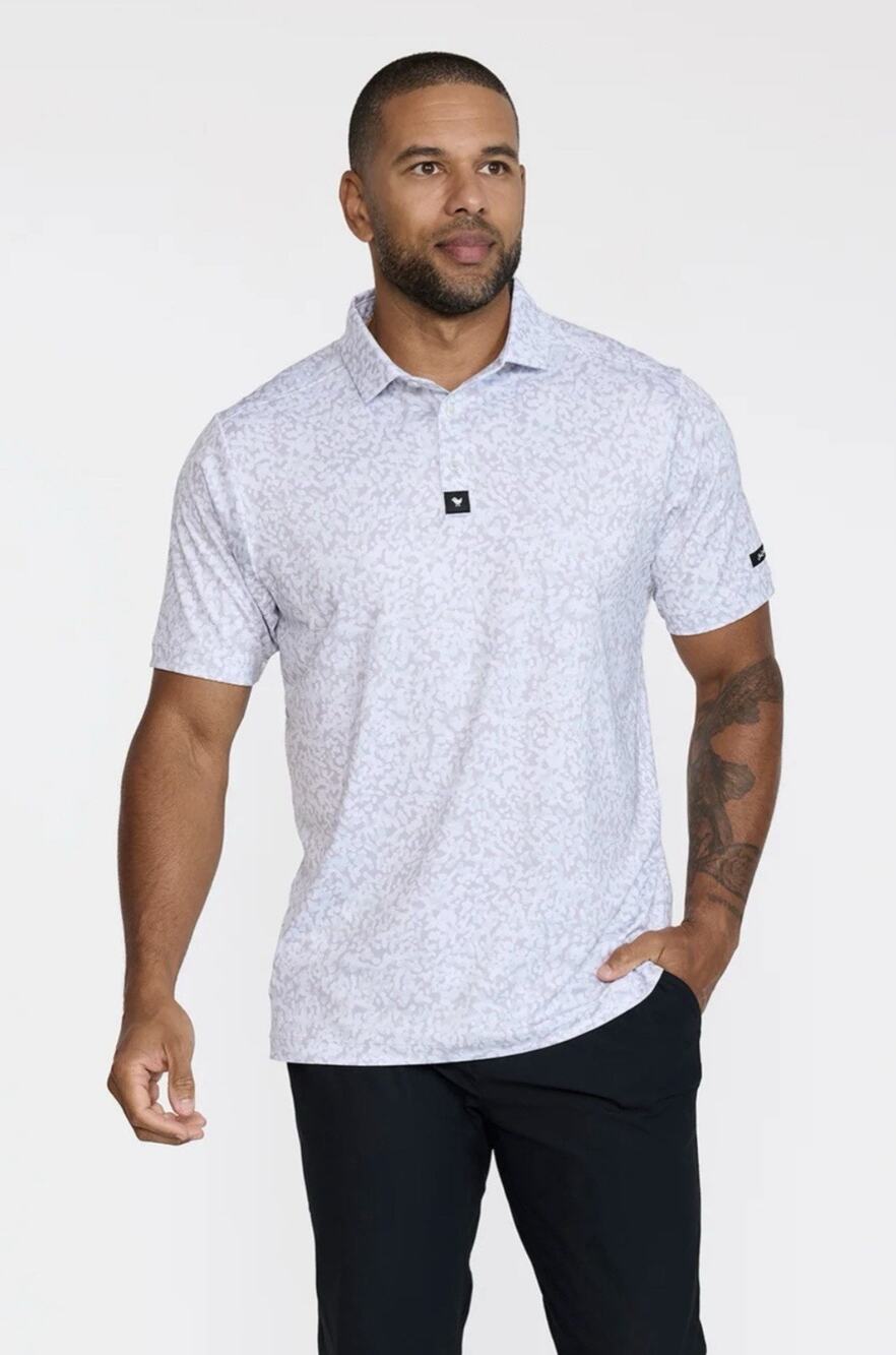 Bad Birdie Mens Salt Shaker Golf Polo Shirt XXL NWT White Gray BBP001-310